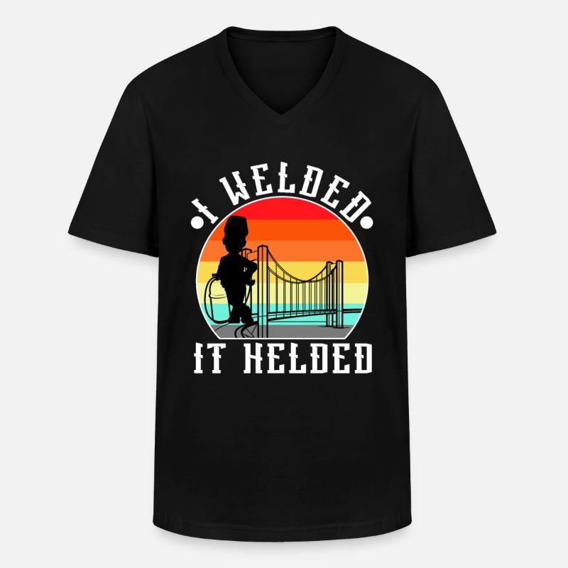 I welded it helded - Men's V-Neck T-Shirt - black