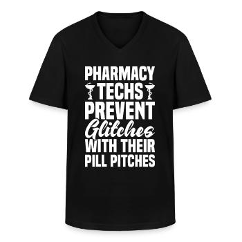 phPharmazeutischer Assistent Pharmazie Techniker - Männer-T-Shirt mit V-Ausschnitt - Schwarz - Vorne - AI Model Male 178 dark (178cm)
