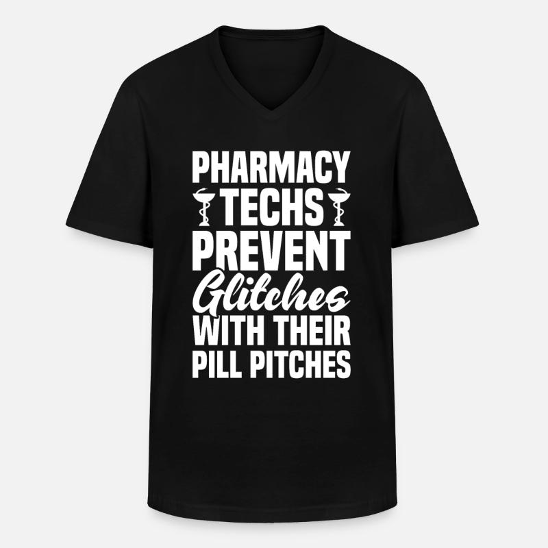 phPharmaceutical Assistant Pharmacy Technician - Men's V-Neck T-Shirt - black