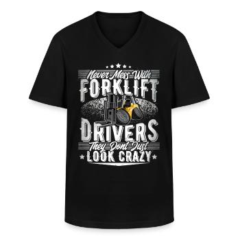 Staplerfahrer - Männer-T-Shirt mit V-Ausschnitt - Schwarz - Vorne - AI Model Male 178 dark (178cm)