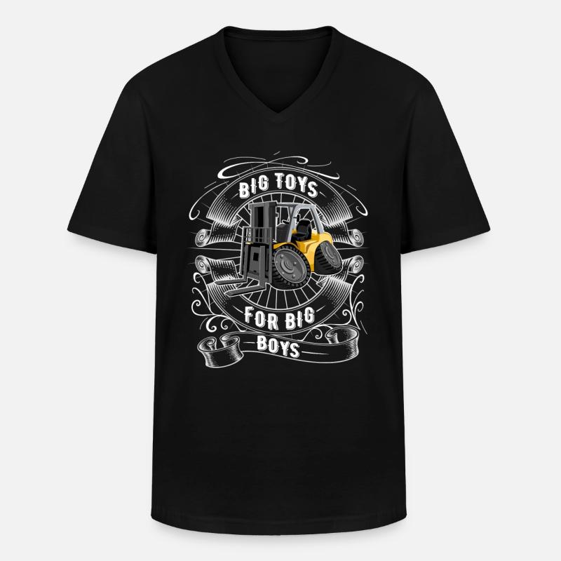 Staplerfahrer - Männer-T-Shirt mit V-Ausschnitt - Schwarz