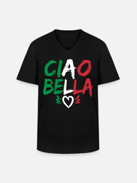 Ciao Bella - Men's V-Neck T-Shirt - black