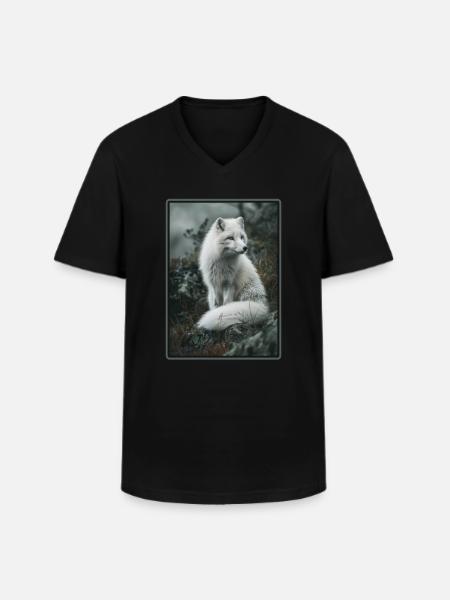 Arctic Fox Polarfüchse Polarfuchs - Men's V-Neck T-Shirt - black