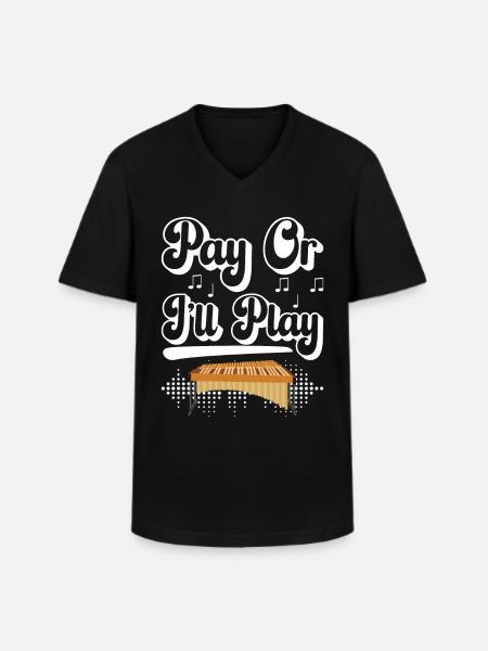 Vibraphon, vibraphonist - Men's V-Neck T-Shirt - black