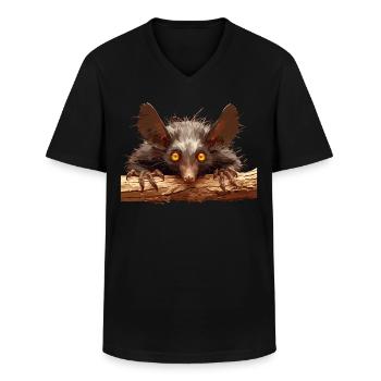 Aye-Aye Fingertiere Fingertier - Männer-T-Shirt mit V-Ausschnitt - Schwarz - Vorne - AI Model Male 178 dark (178cm)