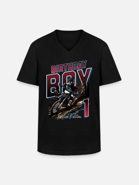 Motocross 1st Birthday - Men's V-Neck T-Shirt - black