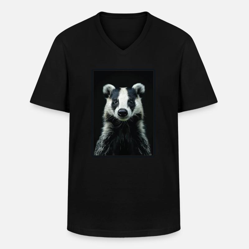 Badger Dachse Dachs - Männer-T-Shirt mit V-Ausschnitt - Schwarz