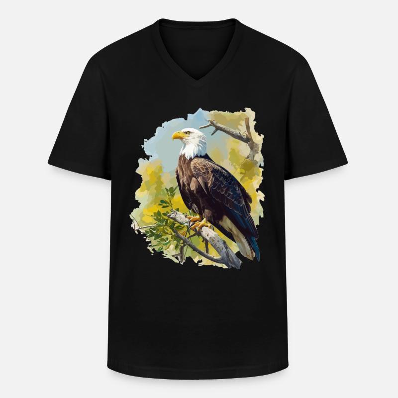Bald Eagle Weißkopfseeadler - Männer-T-Shirt mit V-Ausschnitt - Schwarz