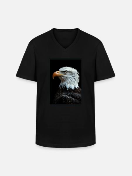 Bald Eagle Weißkopfseeadler - Männer-T-Shirt mit V-Ausschnitt - Schwarz