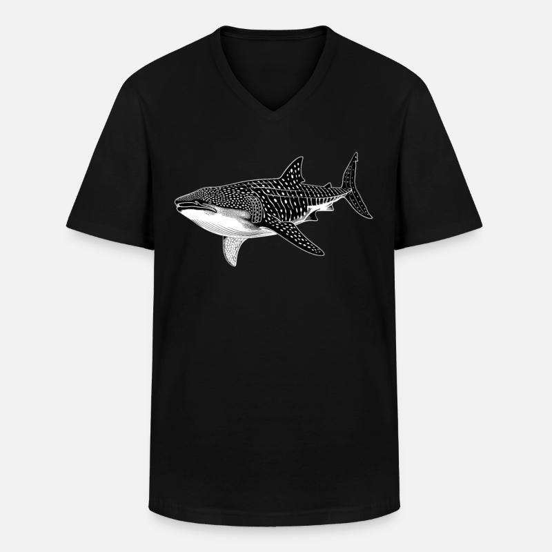 Whale Shark Walhaie Walhai - Männer-T-Shirt mit V-Ausschnitt - Schwarz