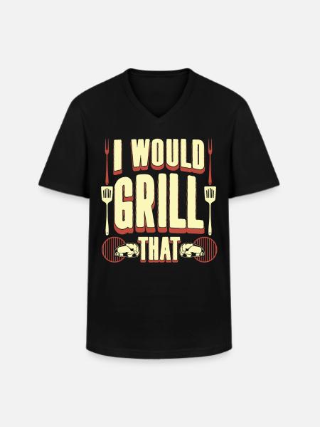 Barbecue Meat Steak BBQ Cook - Men's V-Neck T-Shirt - black