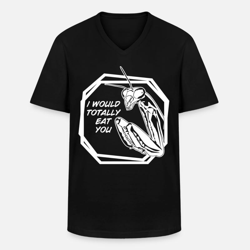 Praying Mantis Joke Insect - Männer-T-Shirt mit V-Ausschnitt - Schwarz