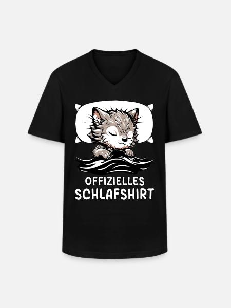 Offizielles Schlafshirt Werwolf - Männer-T-Shirt mit V-Ausschnitt - Schwarz