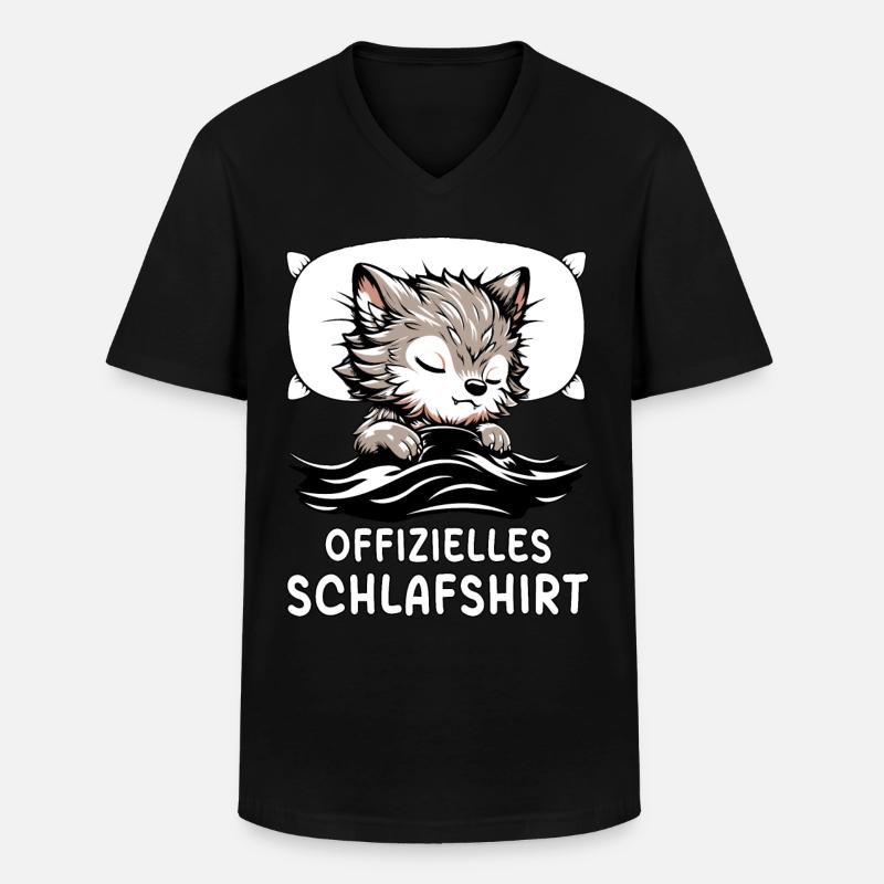 Offizielles Schlafshirt Werwolf - Männer-T-Shirt mit V-Ausschnitt - Schwarz