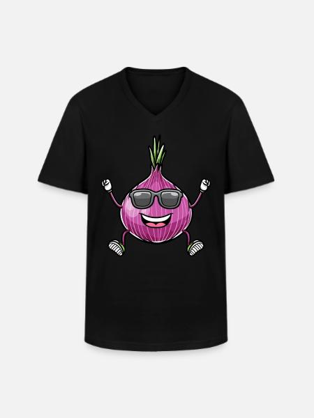 Red Onion Vegetables - Men's V-Neck T-Shirt - black