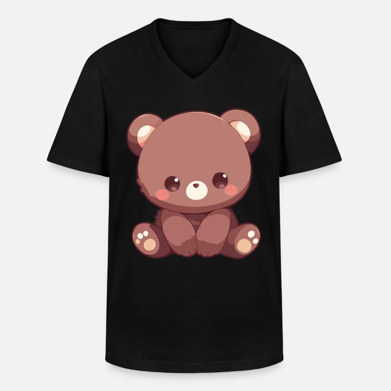 Bear Bären Bär - Männer-T-Shirt mit V-Ausschnitt - Schwarz