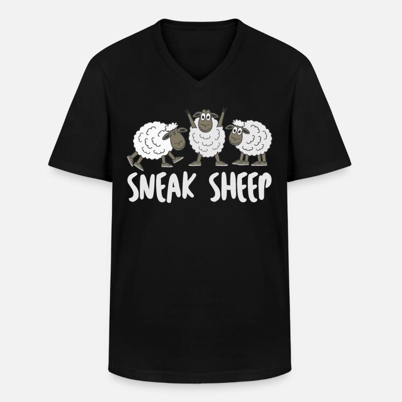 Sheep with Sneakers - Männer-T-Shirt mit V-Ausschnitt - Schwarz