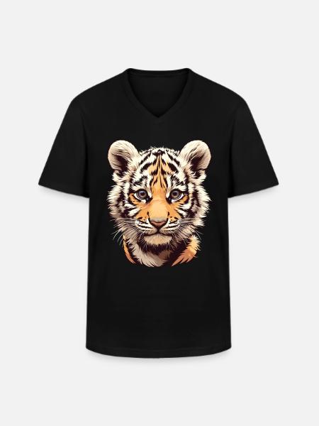 Bengal Tiger King Tiger - Men's V-Neck T-Shirt - black
