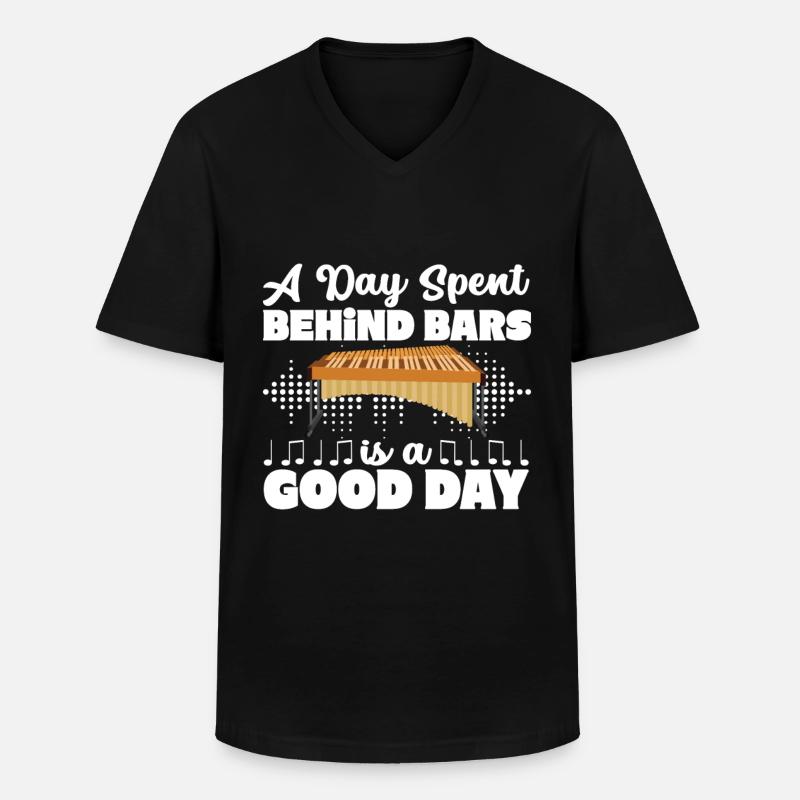 Vibraphon, vibraphonist - Men's V-Neck T-Shirt - black