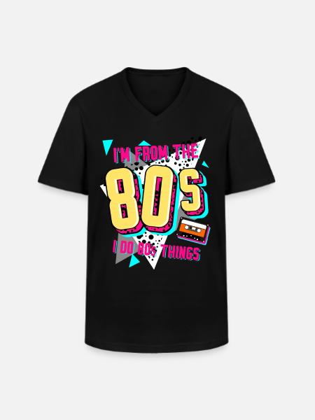80s Retro Disco 1980 - Men's V-Neck T-Shirt - black