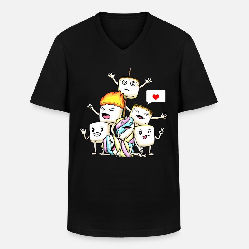Lustige Marshmallows - Männer-T-Shirt mit V-Ausschnitt - Schwarz