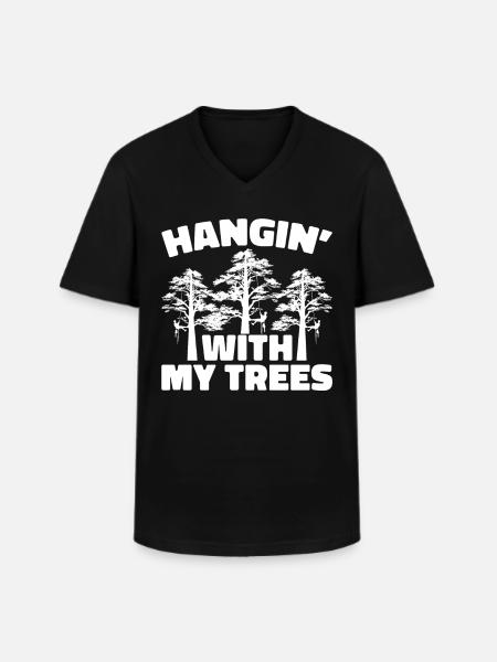 Arborist Baumpfleger Baumkletterer Baumklettern - Männer-T-Shirt mit V-Ausschnitt - Schwarz