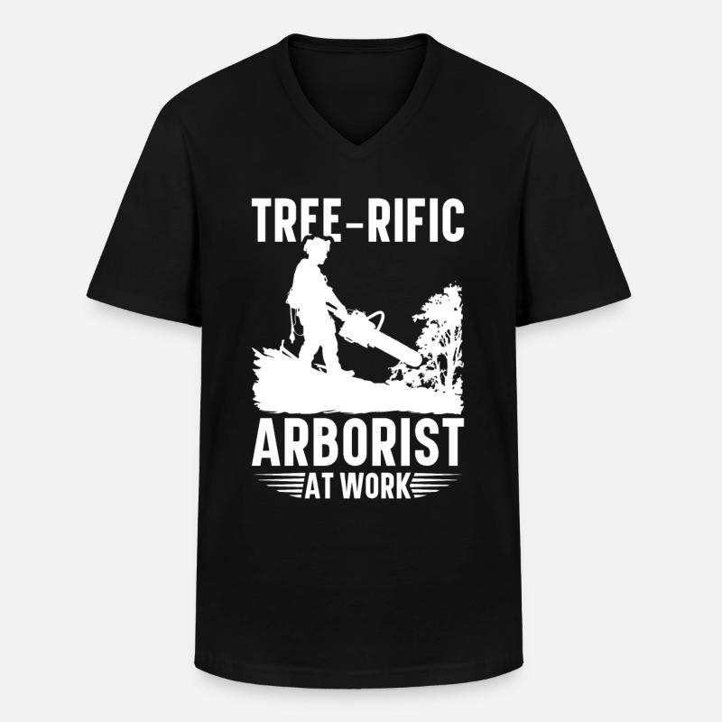 Arborist Baumpfleger Baumkletterer Baumklettern - Männer-T-Shirt mit V-Ausschnitt - Schwarz