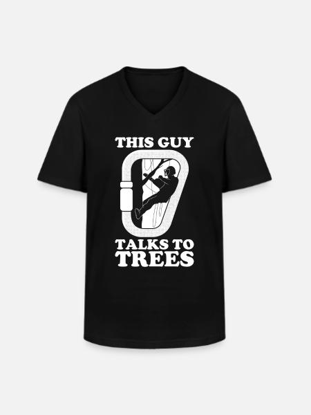 Arborist Baumpfleger Baumkletterer Baumklettern - Männer-T-Shirt mit V-Ausschnitt - Schwarz