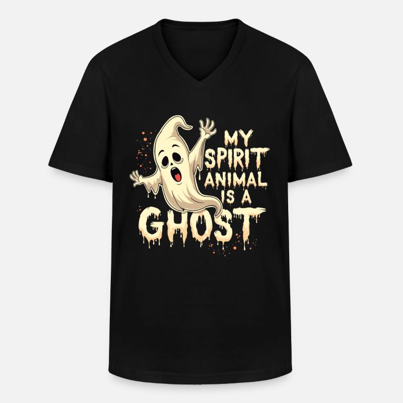 Halloween Ghost Ghost - Men's V-Neck T-Shirt - black