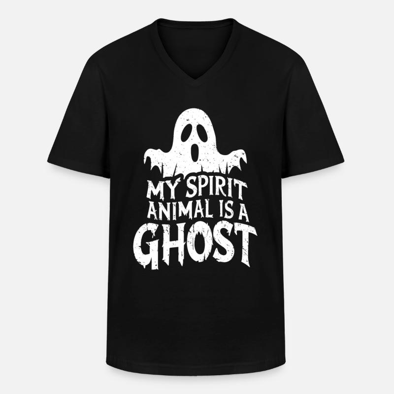 Halloween Geist Gespenst - Männer-T-Shirt mit V-Ausschnitt - Schwarz