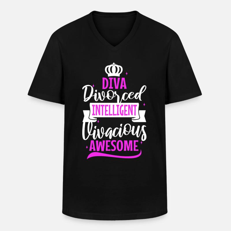 Divorce Diva - Männer-T-Shirt mit V-Ausschnitt - Schwarz