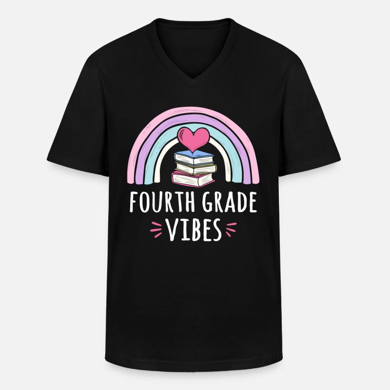 Vierte Klasse Stimmung - Männer-T-Shirt mit V-Ausschnitt - Schwarz