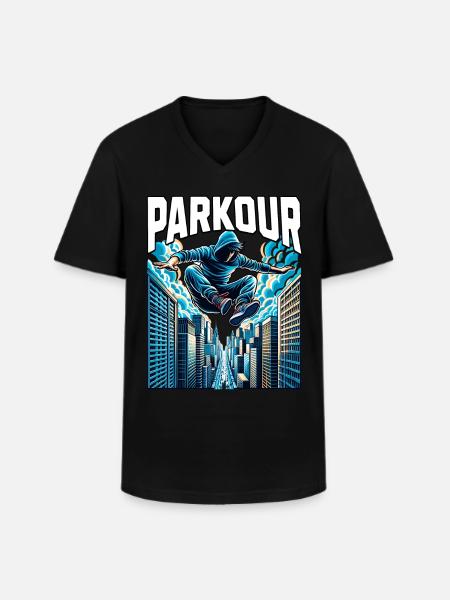 Parkour - Men's V-Neck T-Shirt - black
