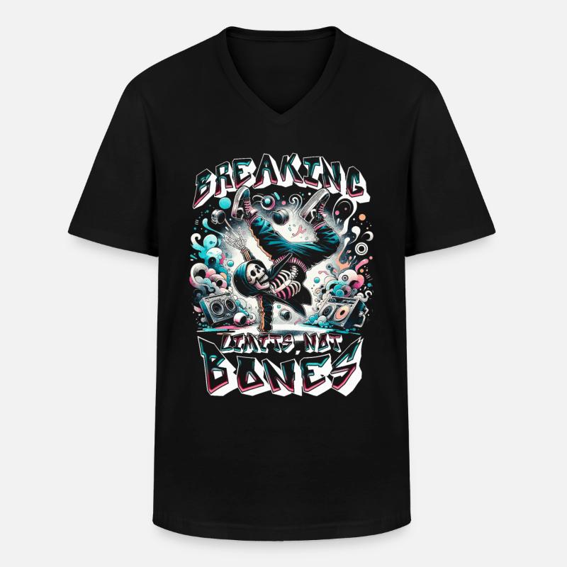 Breakdance B-boy Breaking limits - Men's V-Neck T-Shirt - black