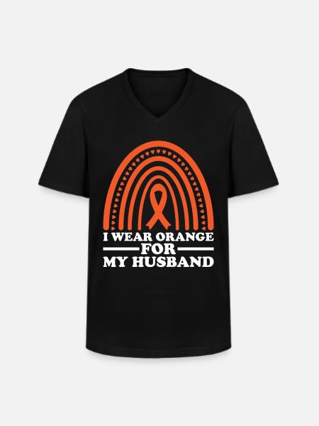 schwLeukämie Bewusstsein Blutkrebs Bekämpfung - Männer-T-Shirt mit V-Ausschnitt - Schwarz