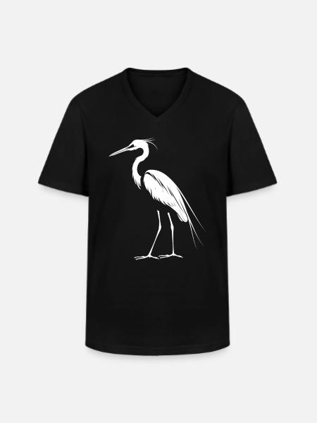Heron Reiher - Men's V-Neck T-Shirt - black