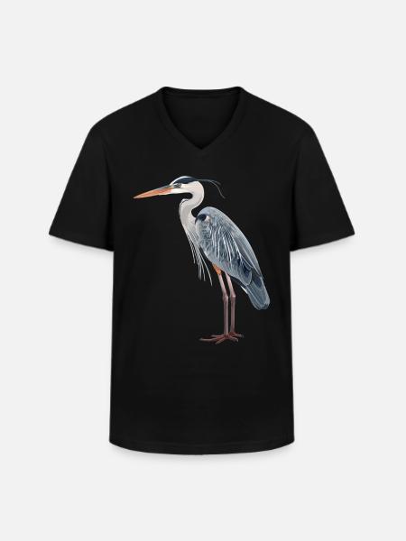 Heron Reiher - Men's V-Neck T-Shirt - black