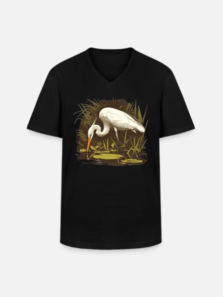 Heron Reiher - Men's V-Neck T-Shirt - black