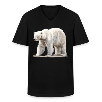 Polar Bear Eisbären Eisbär - Männer-T-Shirt mit V-Ausschnitt - Schwarz - Vorne - AI Model Male 178 dark (178cm)