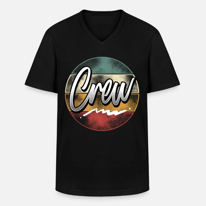 Crew - Männer-T-Shirt mit V-Ausschnitt - Schwarz
