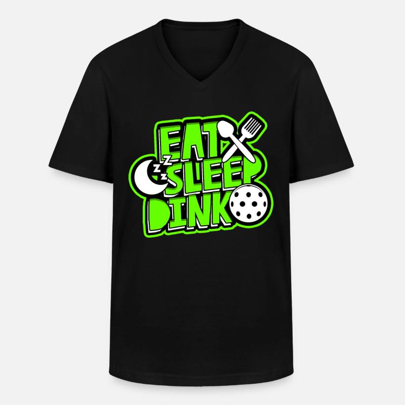Pickleball Eat Sleep Dink - Männer-T-Shirt mit V-Ausschnitt - Schwarz