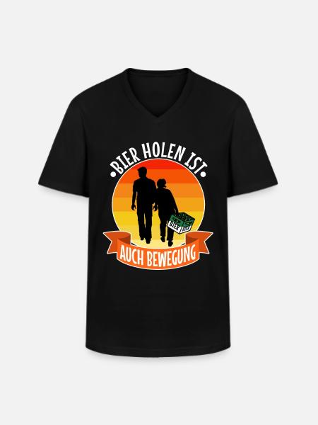 Getting beer is also exercise - Men's V-Neck T-Shirt - black