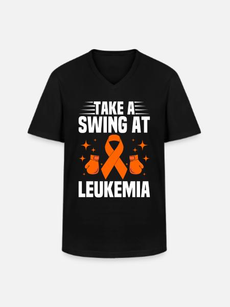 Leukämie Bewusstsein Blutkrebs Bekämpfung - Männer-T-Shirt mit V-Ausschnitt - Schwarz