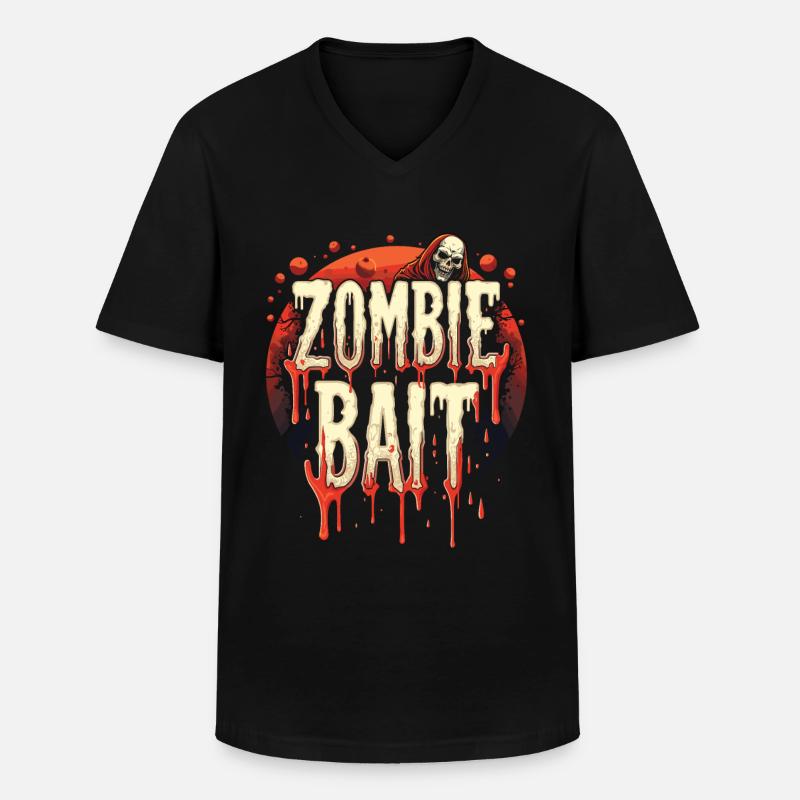 Conception de zombie d’Halloween - T-shirt col V Homme - noir
