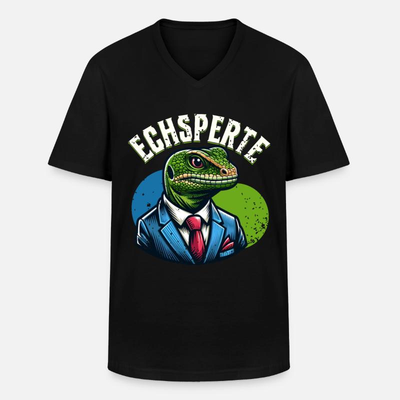Echsperte - Männer-T-Shirt mit V-Ausschnitt - Schwarz