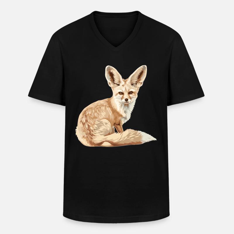 Fennec Fox Fenneks Fennek - Men's V-Neck T-Shirt - black