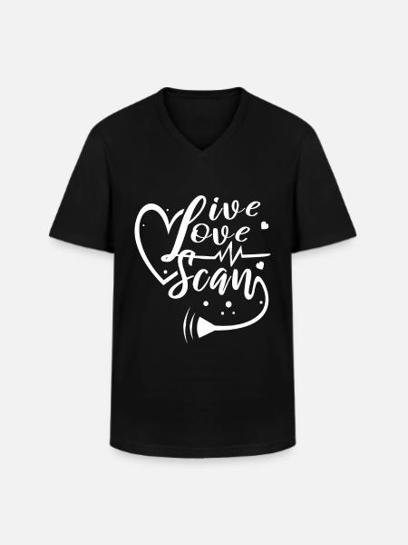 Live Love Scan - Men's V-Neck T-Shirt - black