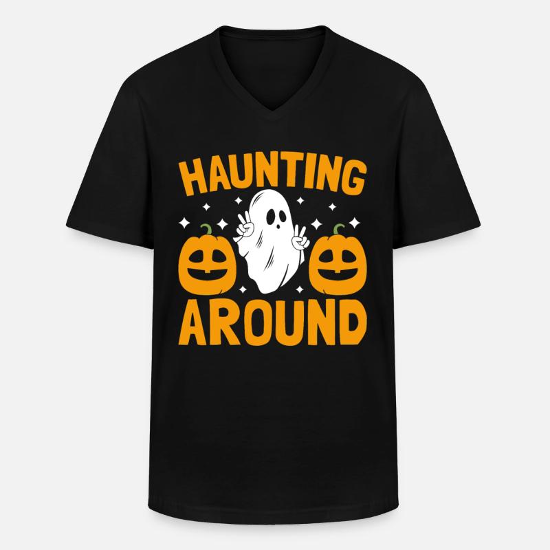 Halloween Kostüm - Männer-T-Shirt mit V-Ausschnitt - Schwarz