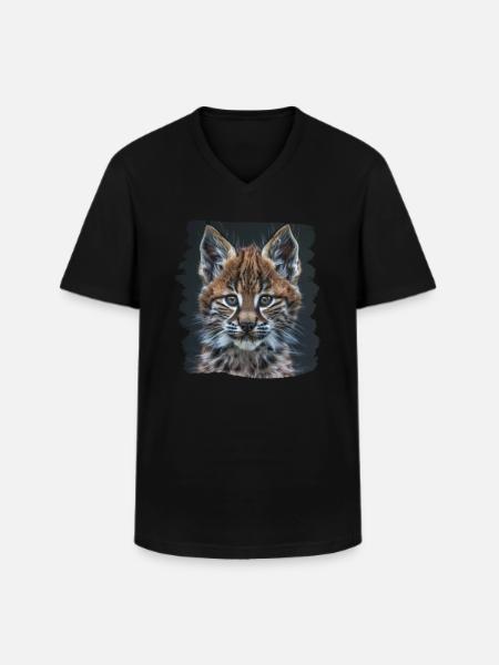 Lynx Luchse Luchs - Men's V-Neck T-Shirt - black