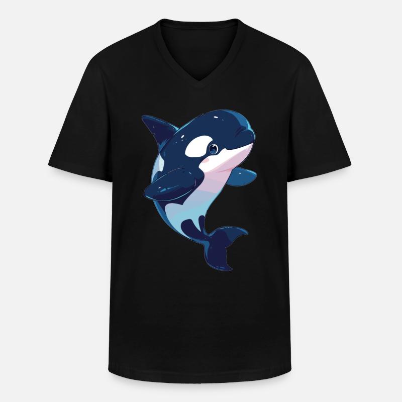 Orcas Orca - Männer-T-Shirt mit V-Ausschnitt - Schwarz